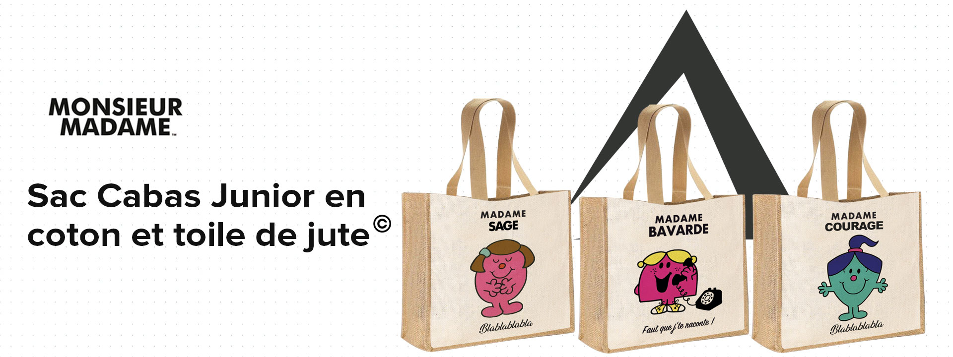 Sac Cabas Junior en coton et toile de jute